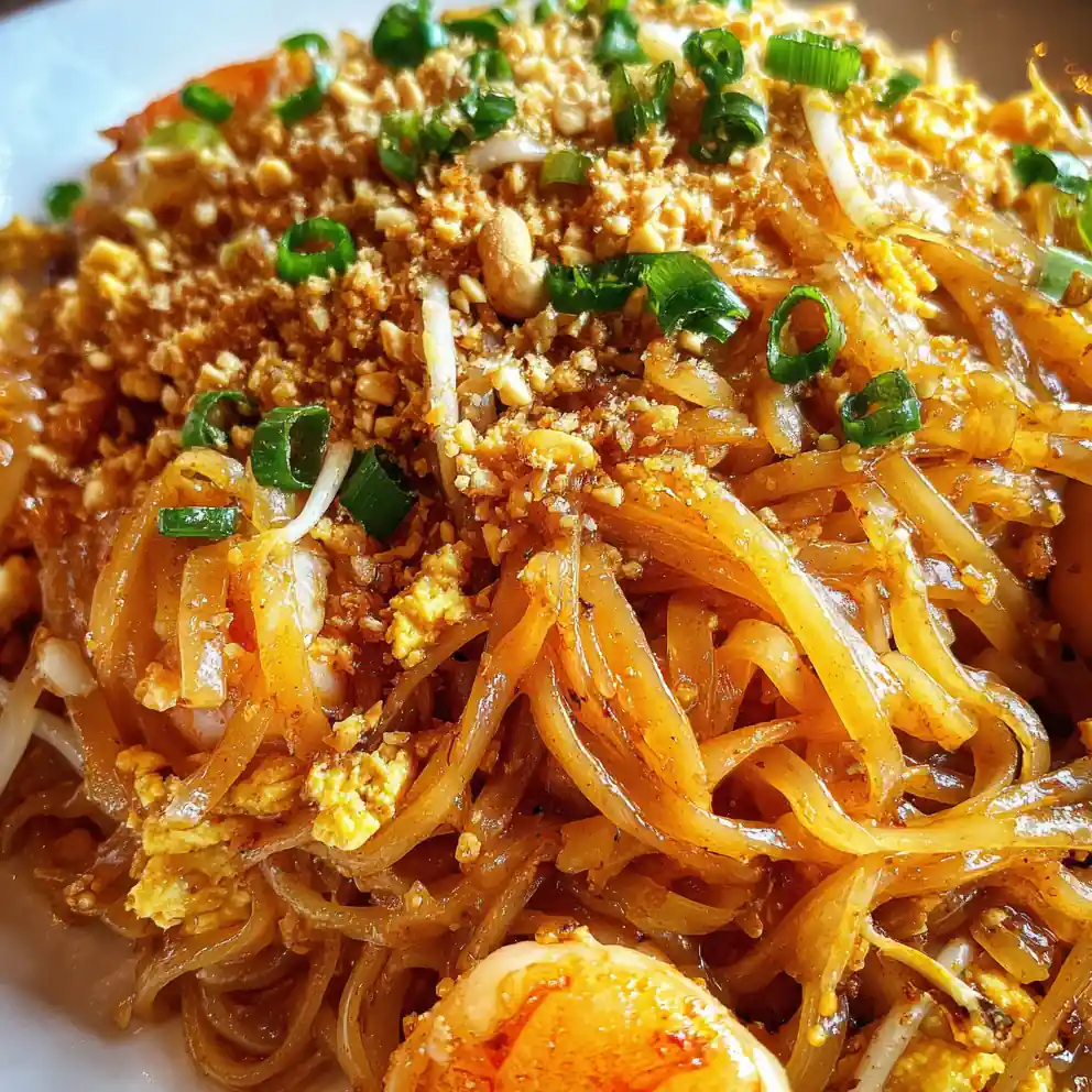 Street-Style Pad Thai Recipe with Peanuts
