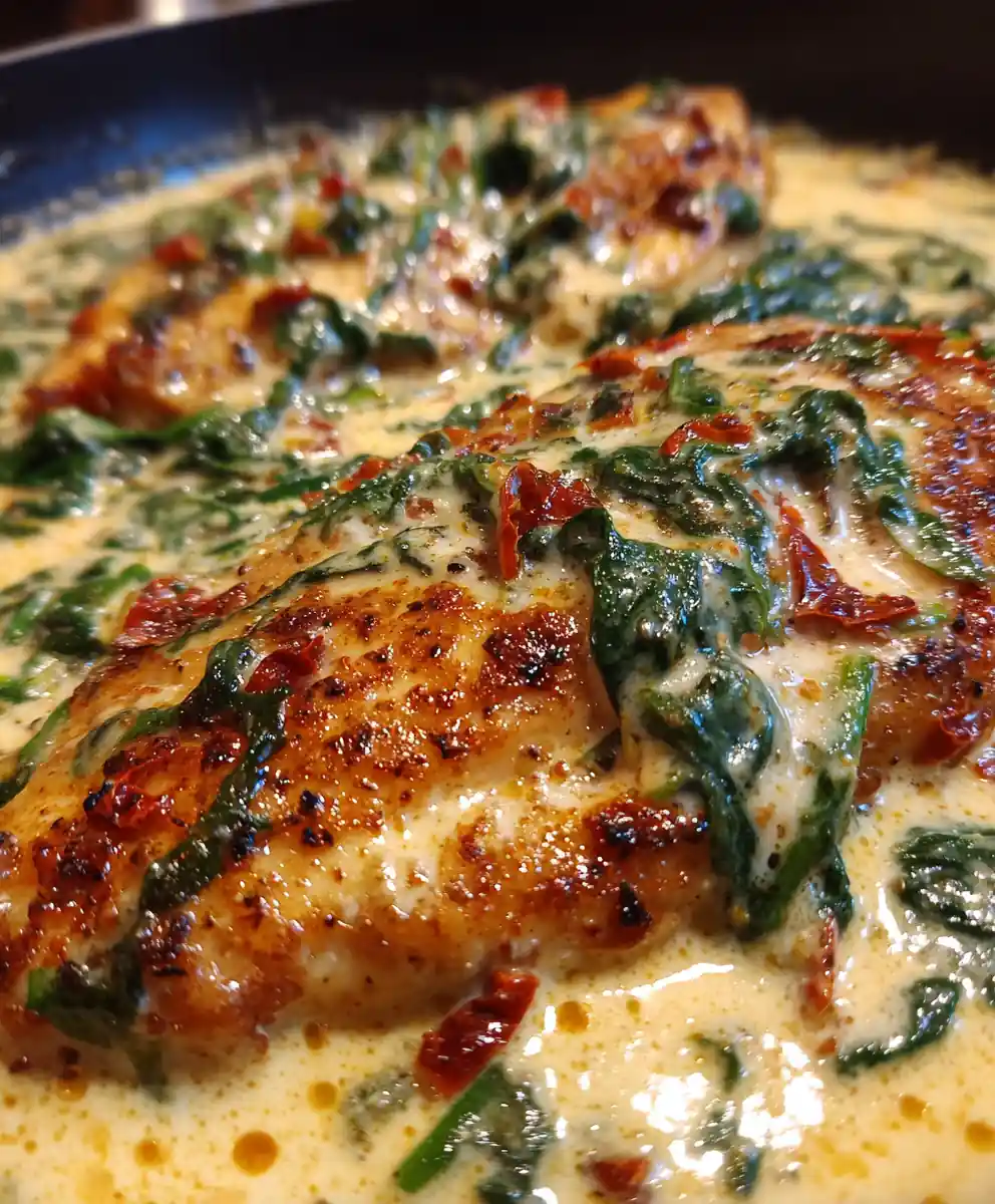 Tuscan Chicken Recipe Creamy Skillet With Spinach
