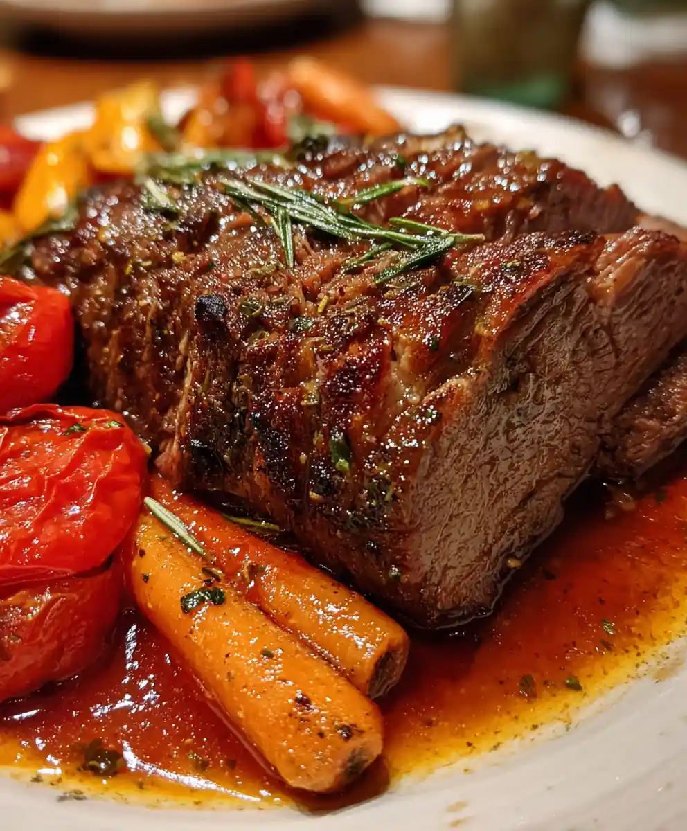 arm roast recipe Slow-Roasted Shoulder with Ruby Pepper Jus