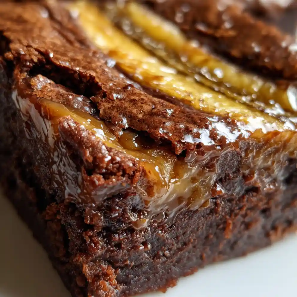 banana brownie recipe Fudgy Slab with Golden Banana Marble