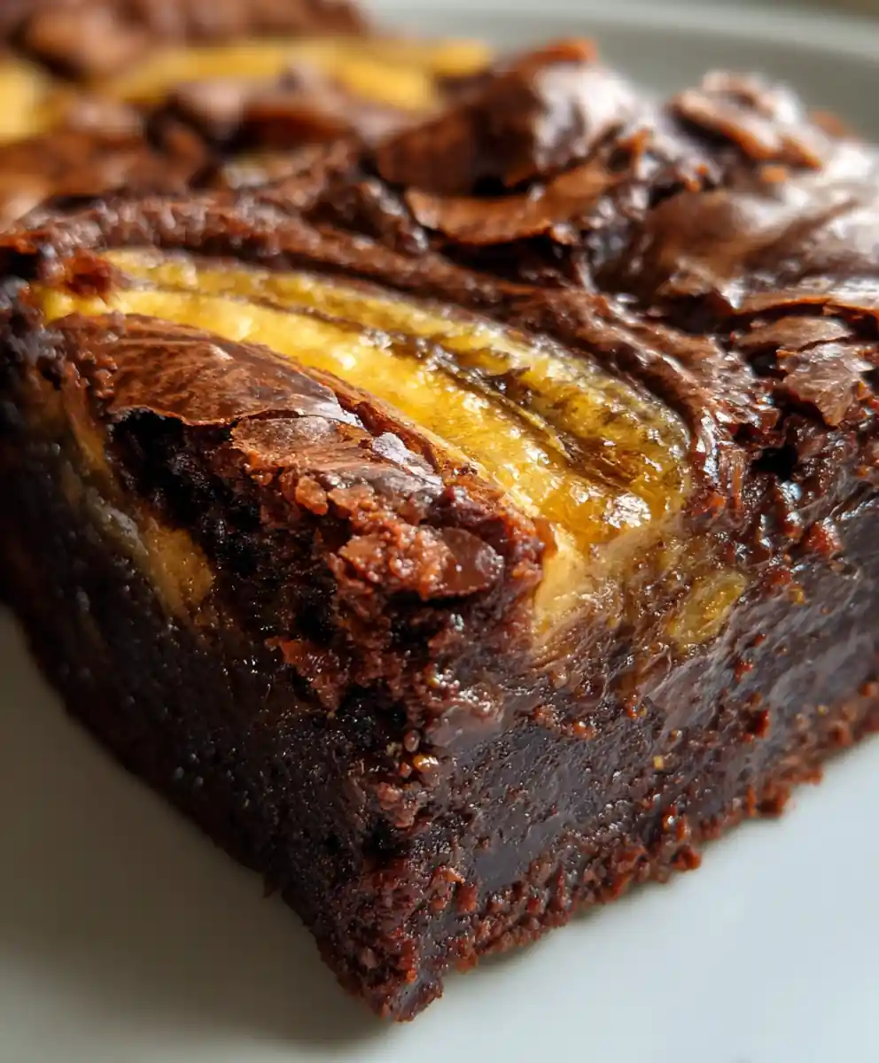 banana brownie recipe Fudgy Slab with Golden Banana Marble