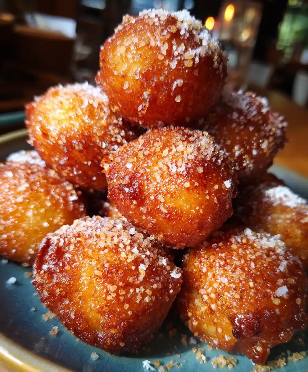 banana fritters recipe Caramel Gold Sesame Dust