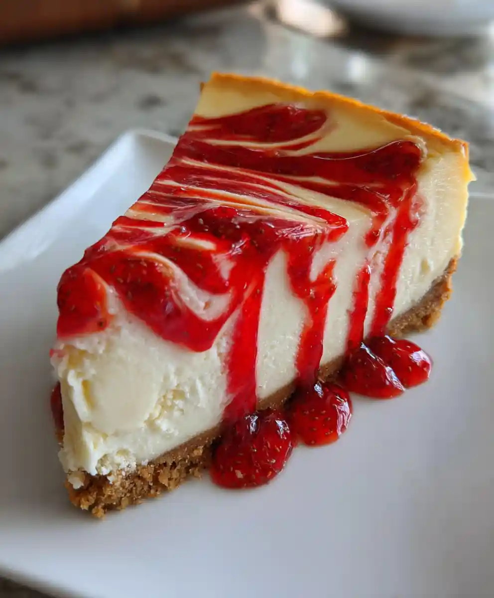 basic cheesecake recipe Strawberry Coulis Ribbon