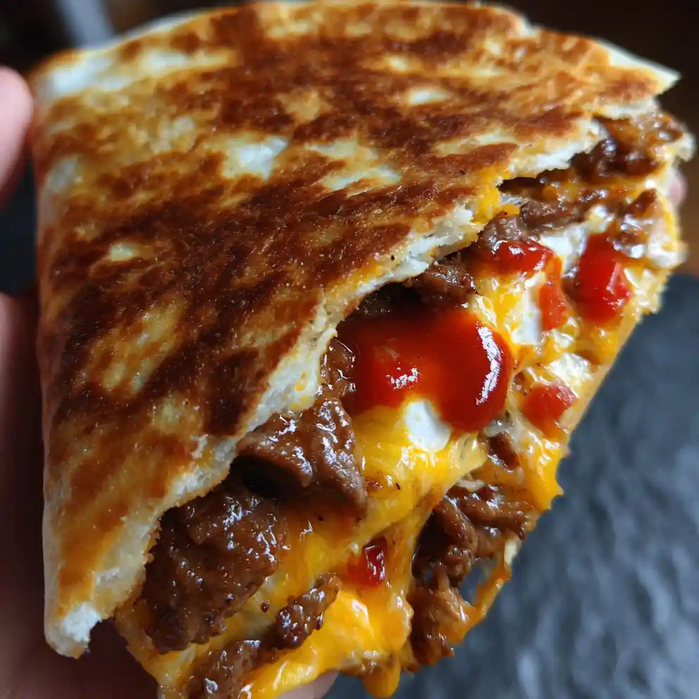 beef quesadilla recipe Charred Tortillas with Salsa Roja Marble
