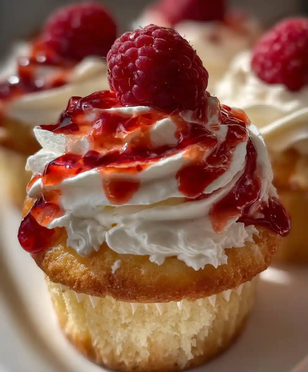 best cupcake recipe with Two-Tone Raspberry Swirl