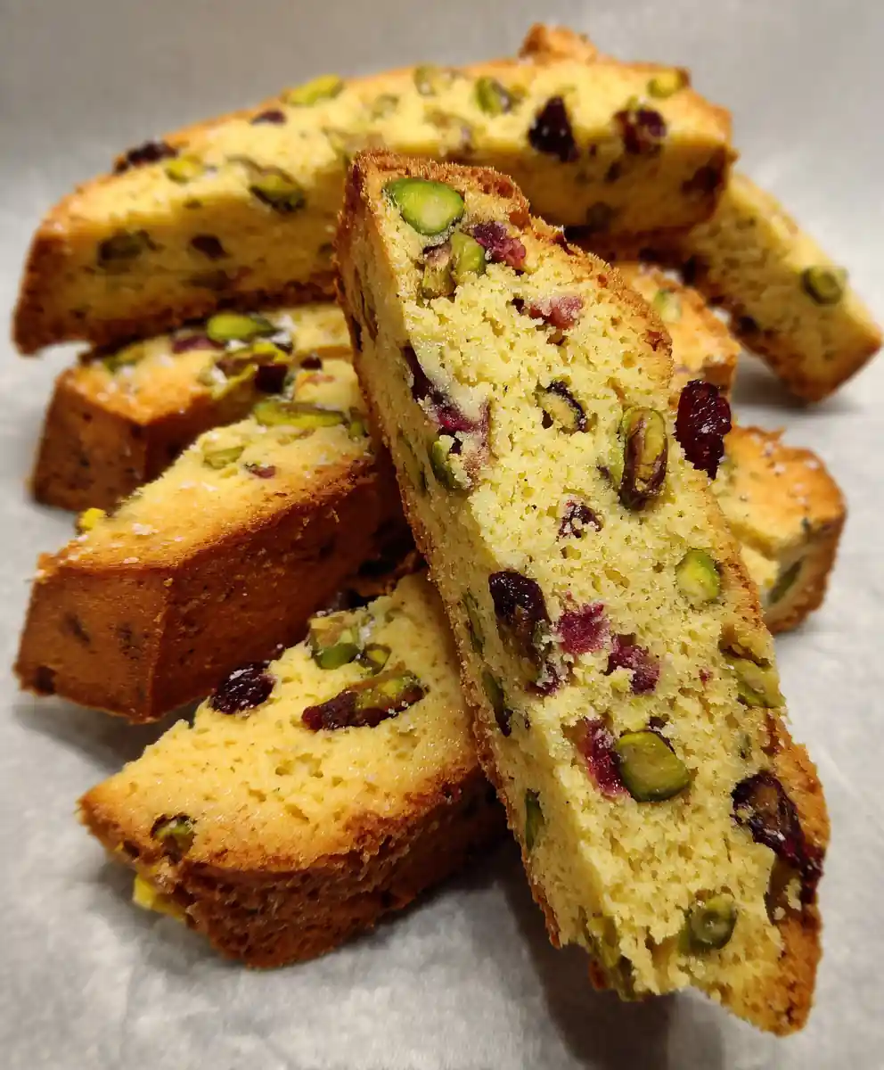biscotti recipe Pistachio-Studded With Cranberry Streaks