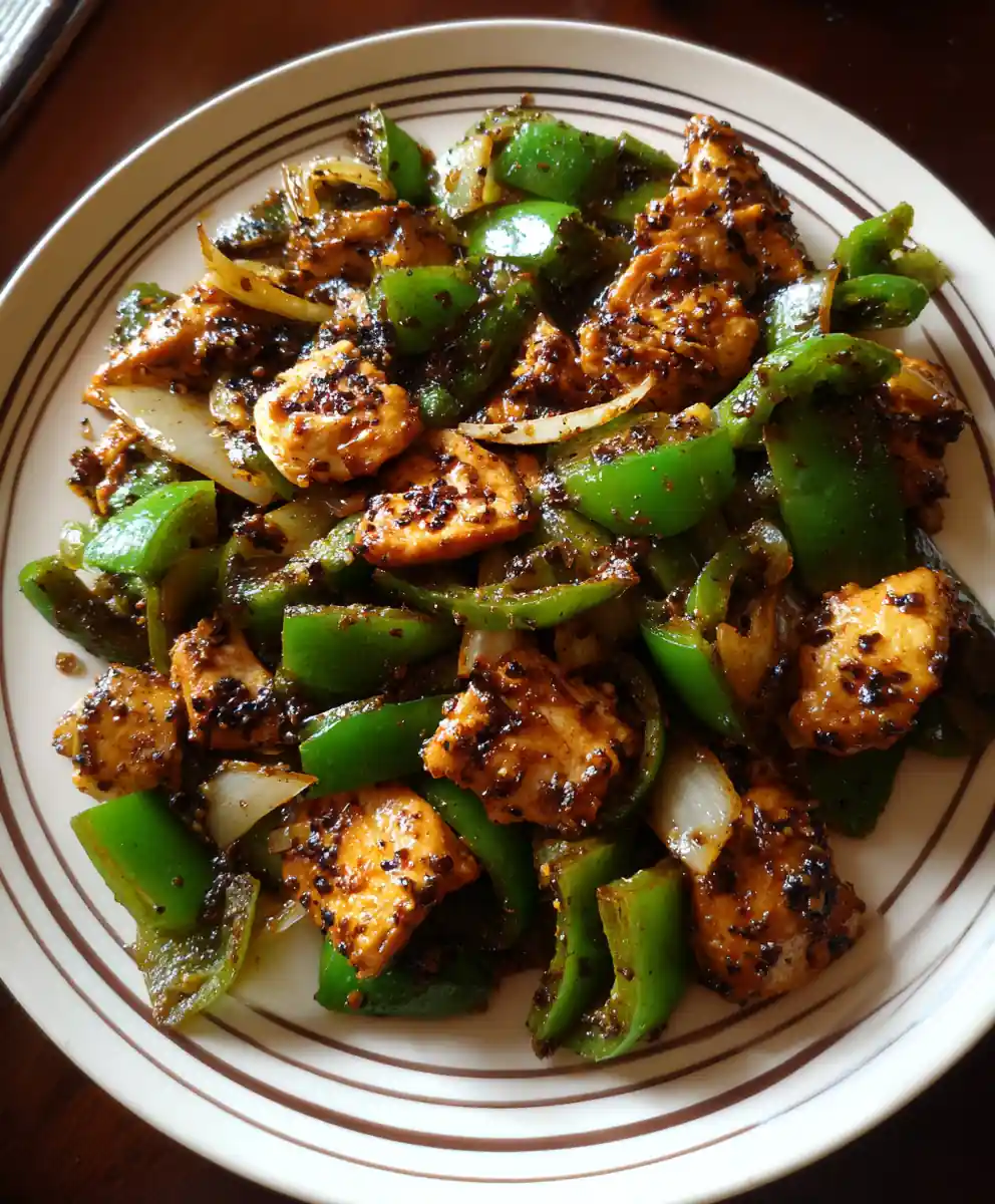 black pepper chicken recipe Wok Tossed With Green Bells