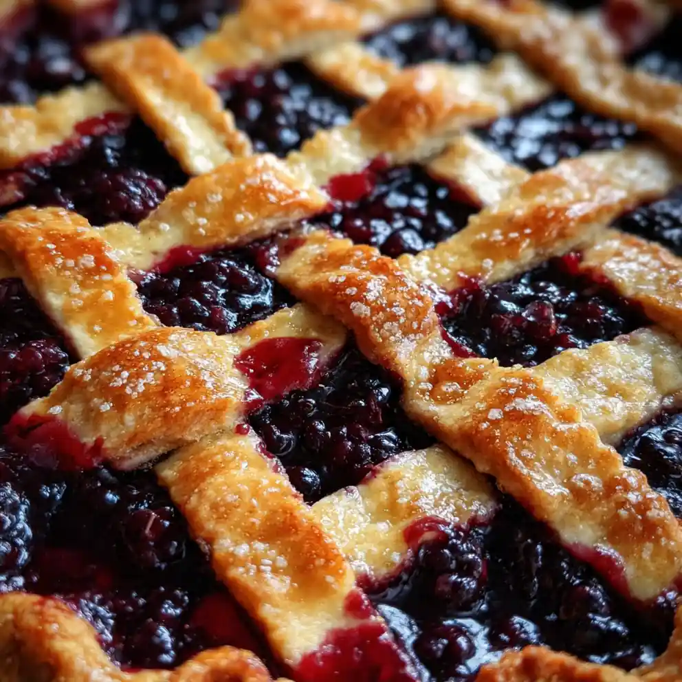 Blackberry Pie Recipe Lattice With Violet Juice Stain 1760371387.7840064