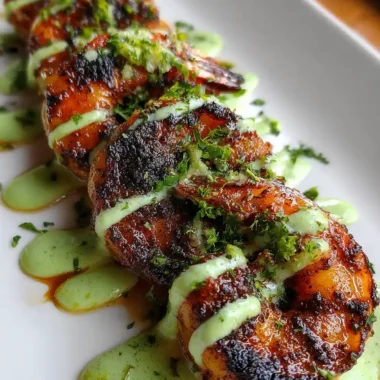 Blackened Shrimp Recipe With Lime Green Crema Streaks 1761304252.7631323