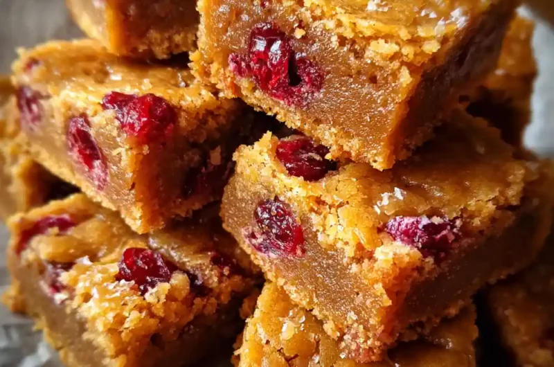 Blonde Brownie Recipe Butterscotch Bars With Ruby Cranberries 1761425263.441671