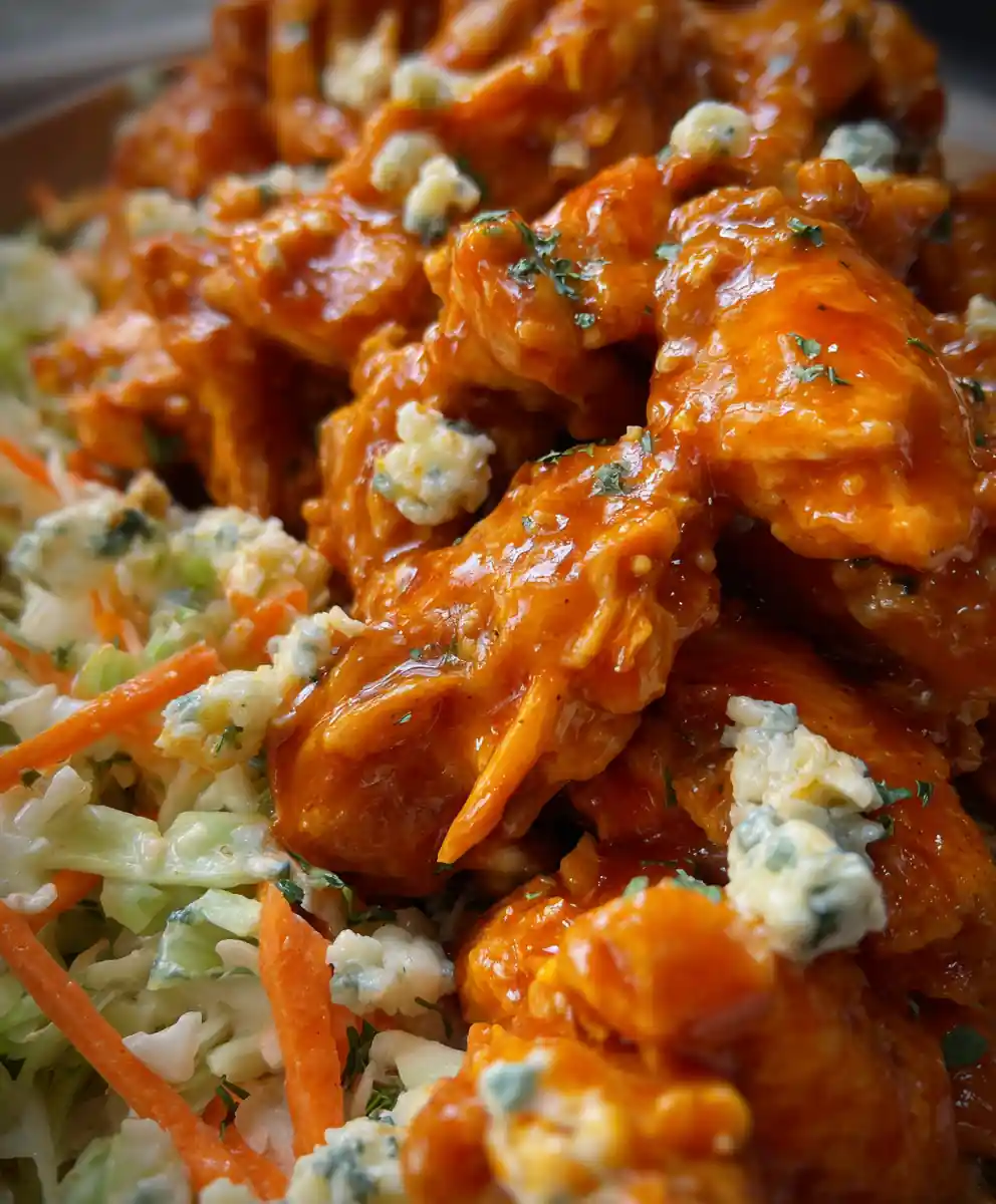 buffalo chicken recipe Carrot-Blue Celery Slaw Pile
