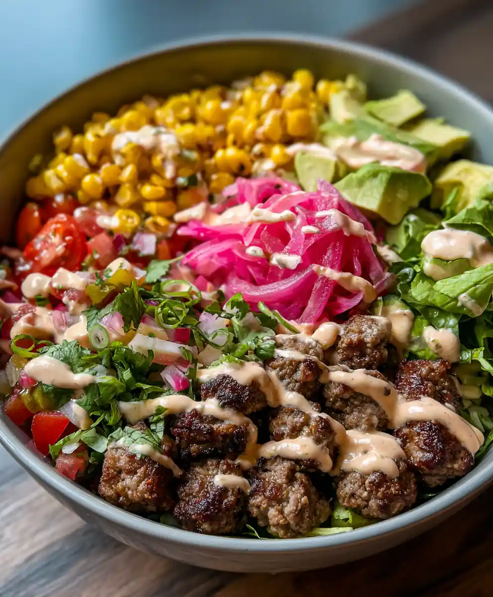 burger bowl recipe Fire-Roasted Corn And Pickled Onions
