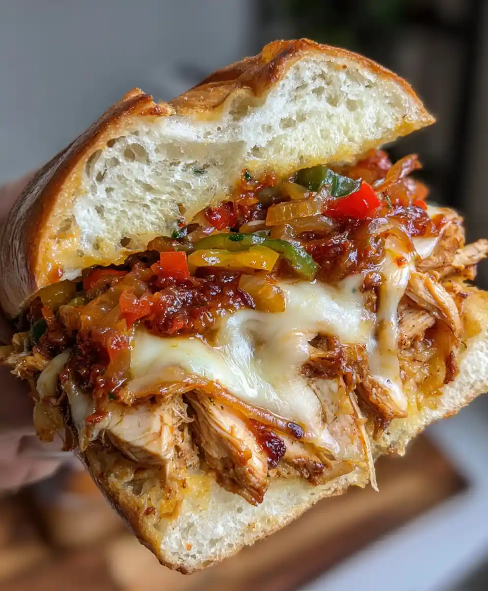 chicken cheesesteak recipe Pepper-Onion Melt with Fire-Roasted Salsa