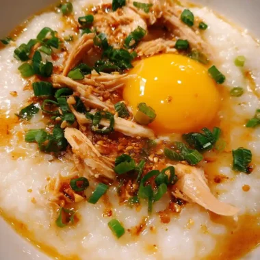 Chicken Congee Recipe Ginger Scallion Oil With Gold Yolk 1761493318.958241