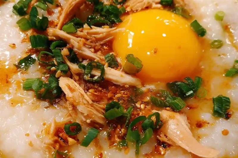 Chicken Congee Recipe Ginger Scallion Oil With Gold Yolk 1761493318.958241