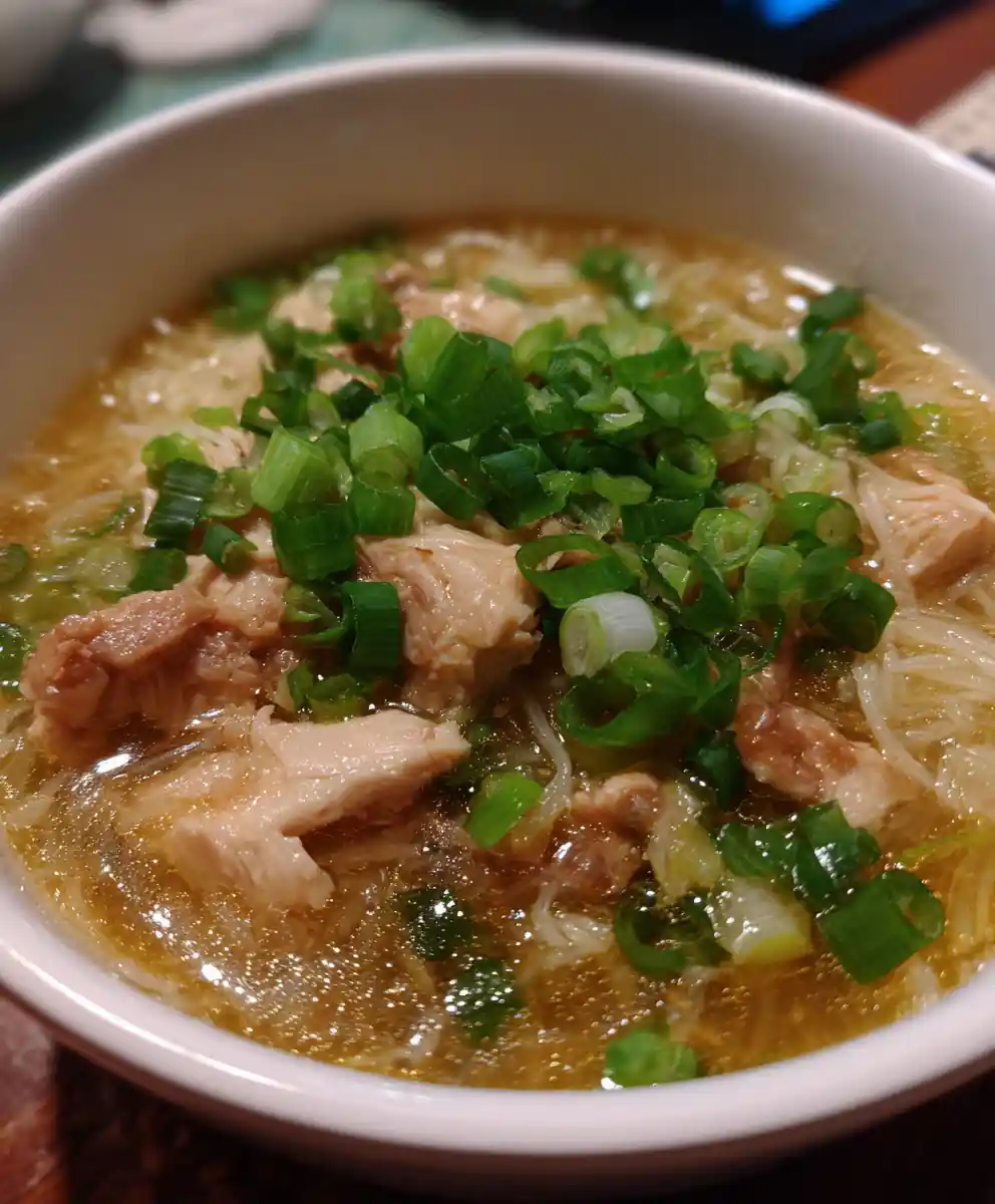 chicken long rice recipe Broth With Jade Scallions