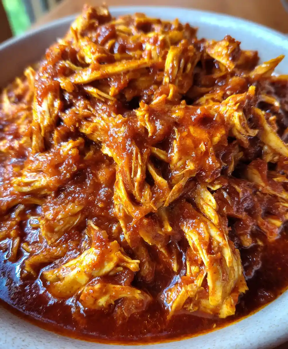 chicken tinga recipe Salsa Roja Shred