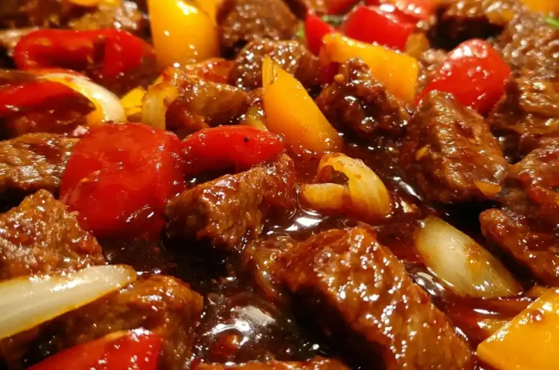 Chinese Pepper Steak Recipe Wok Gloss With Red Peppers 1761519815.418955