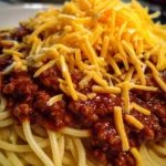 Cincinnati Chili Recipe Cheddar Cascade Over Spaghetti 1760291955.1060162