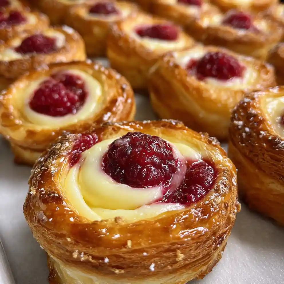 cream cheese danish recipe Raspberry Rosette with Golden Flake