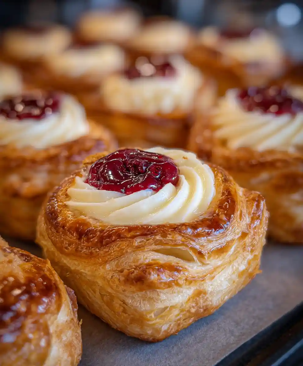 cream cheese danish recipe Raspberry Rosette with Golden Flake