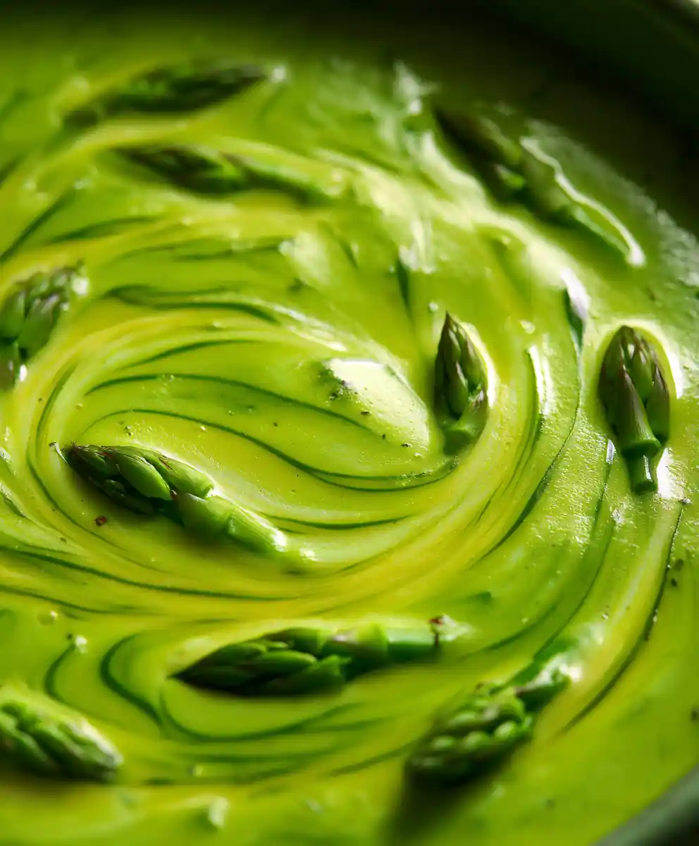 cream of asparagus soup recipe Herb Oil Swirl And Tips