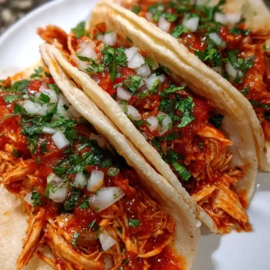 Crockpot Chicken Tacos Recipe Salsa Roja Shredded Filling 1761529051.9266899