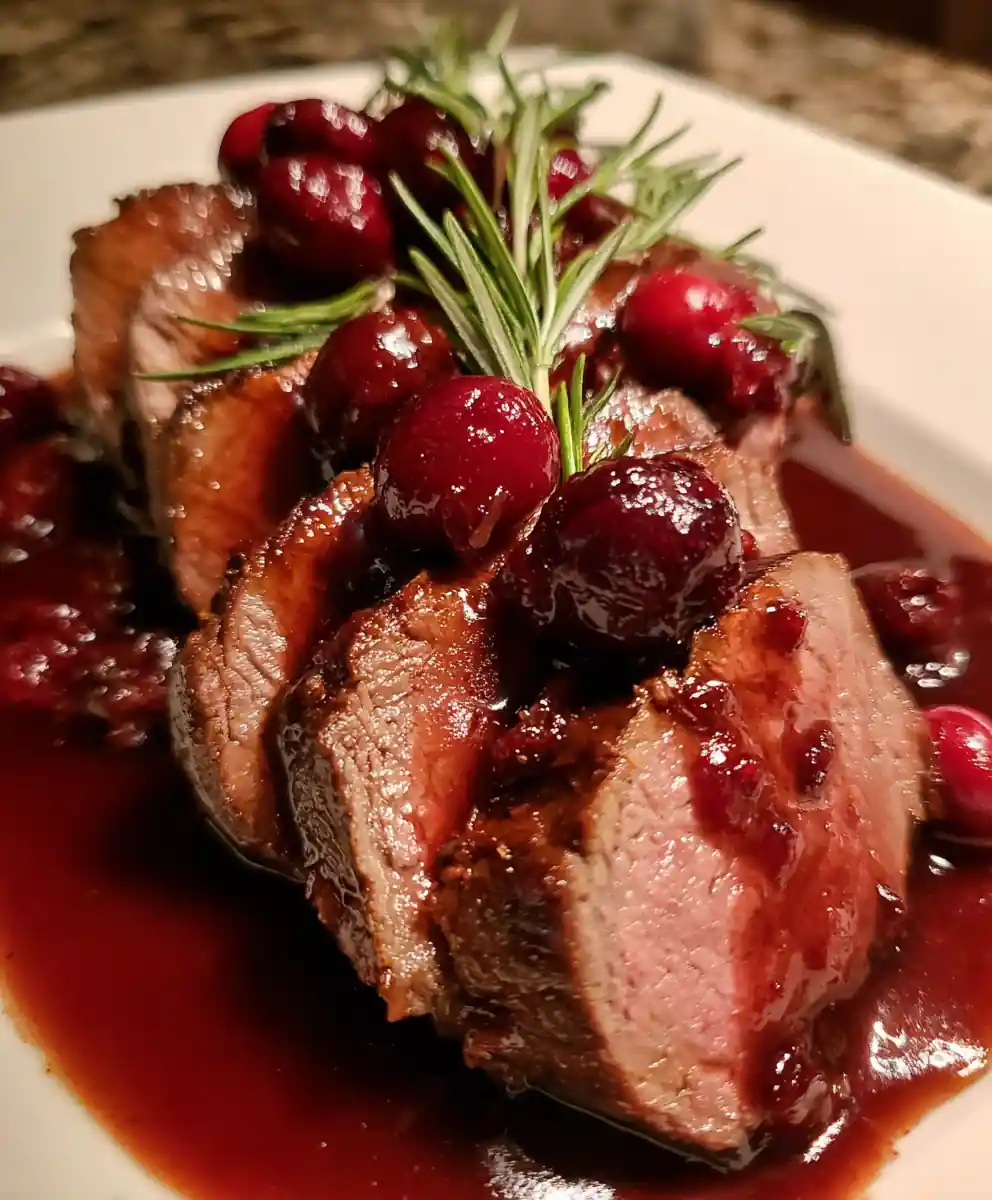 deer roast recipe with Cranberry Red Pan Glaze