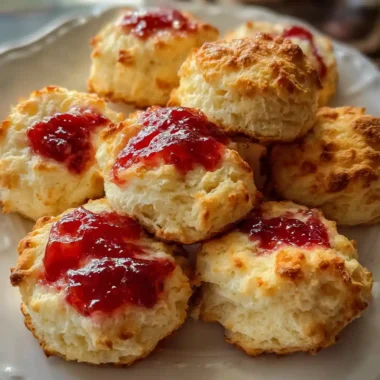 Easy Drop Biscuit Recipe Golden Mounds With Strawberry Jam Streaks 1761428656.1092467