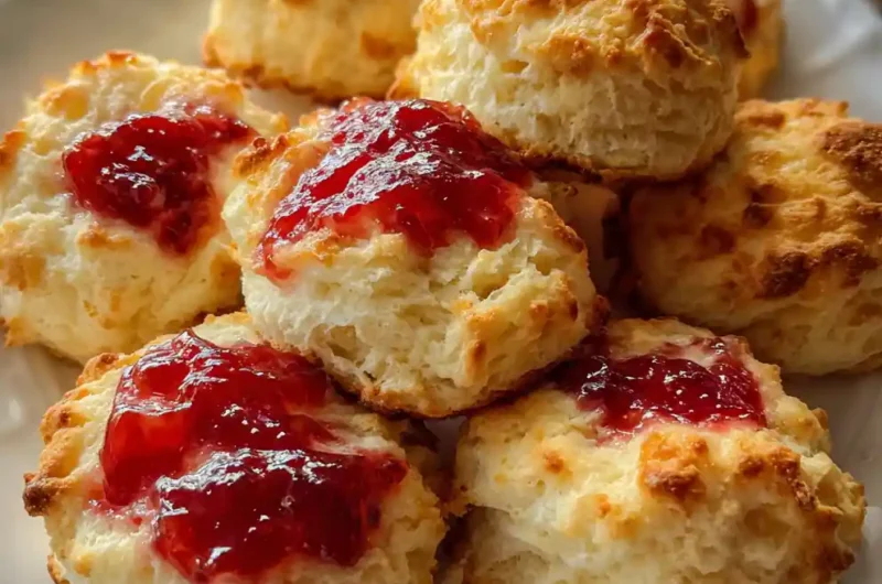 Easy Drop Biscuit Recipe Golden Mounds With Strawberry Jam Streaks 1761489872.3942804