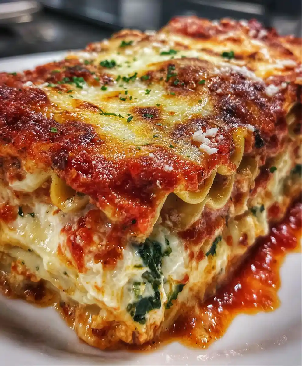 easy lasagna recipe with cottage cheese Crimson Sauce with Spinach Ribbons