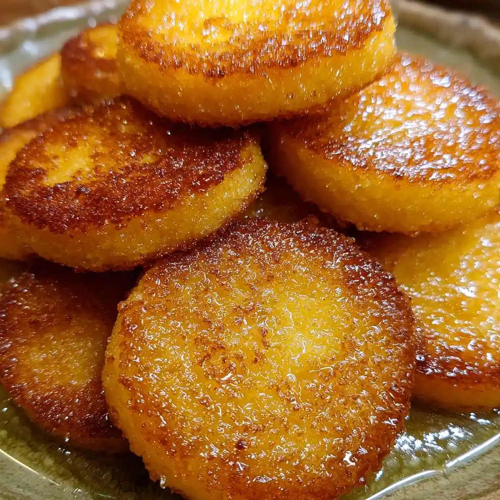 fried cornbread recipe Skillet Disks with Honey Butter Glaze