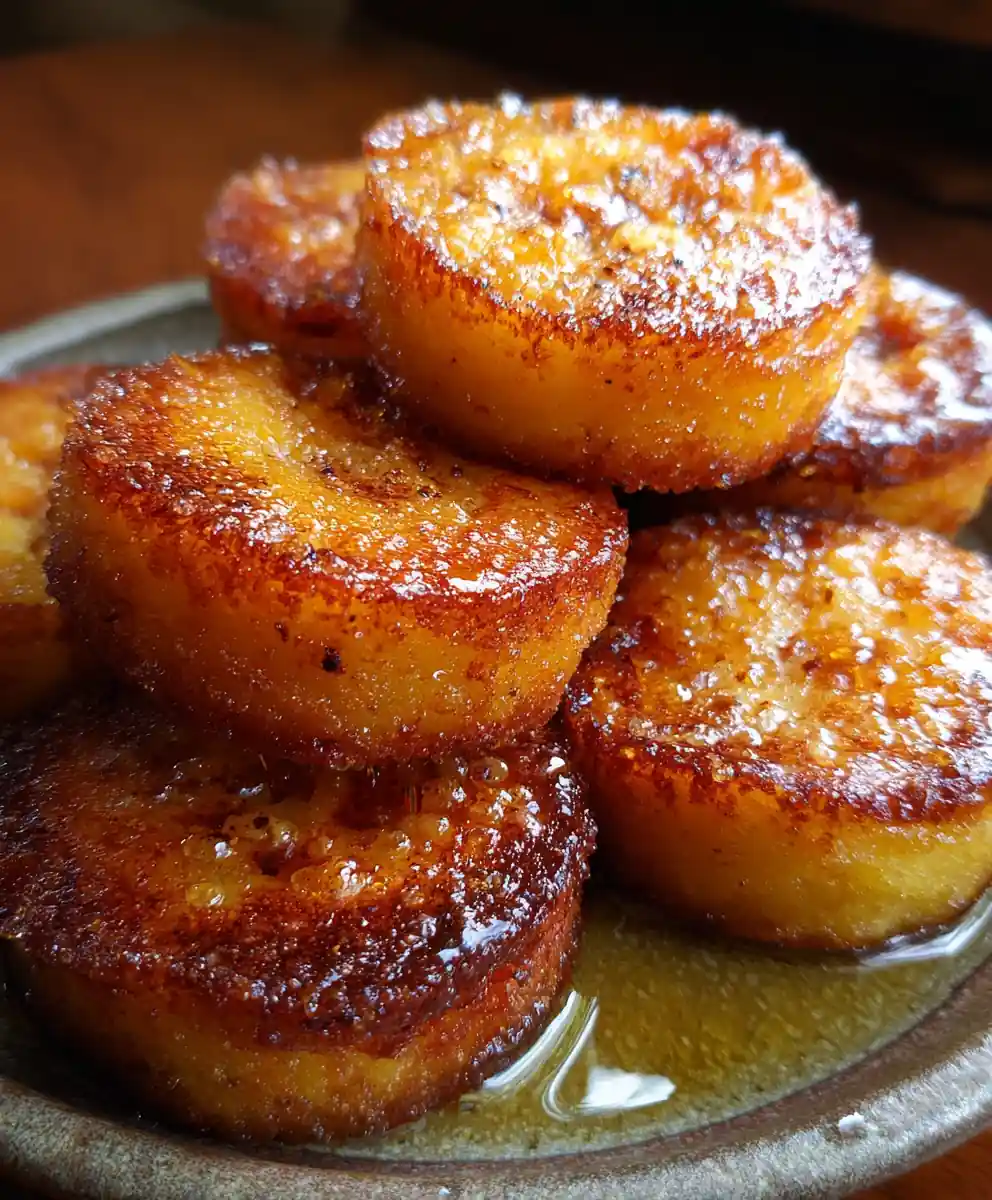 fried cornbread recipe Skillet Disks with Honey Butter Glaze
