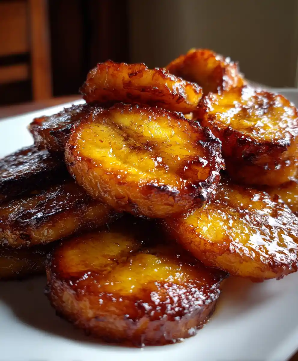 fried plantains recipe with Maple-Bronze Caramel Edges
