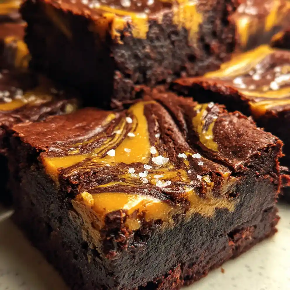 fudgy brownie recipe Salted Caramel Tiger Swirl