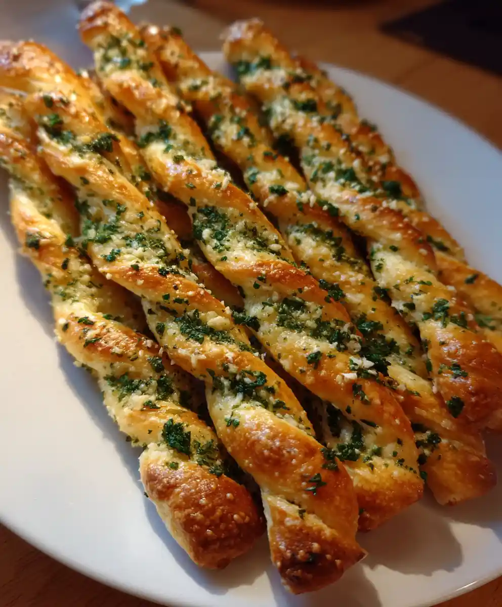 garlic breadsticks recipe Golden Wands With Parsley Green