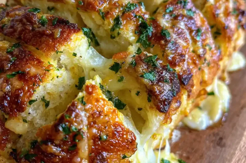 Garlic Cheese Bread Recipe Golden Pull Apart With Parsley Confetti 1761426450.9349508