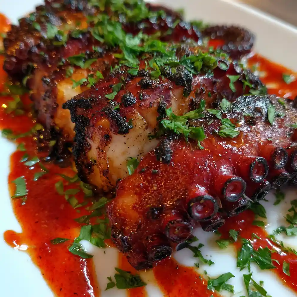 Grilled Octopus Recipe Smoked Paprika Red Drizzle 1760545955.5573611
