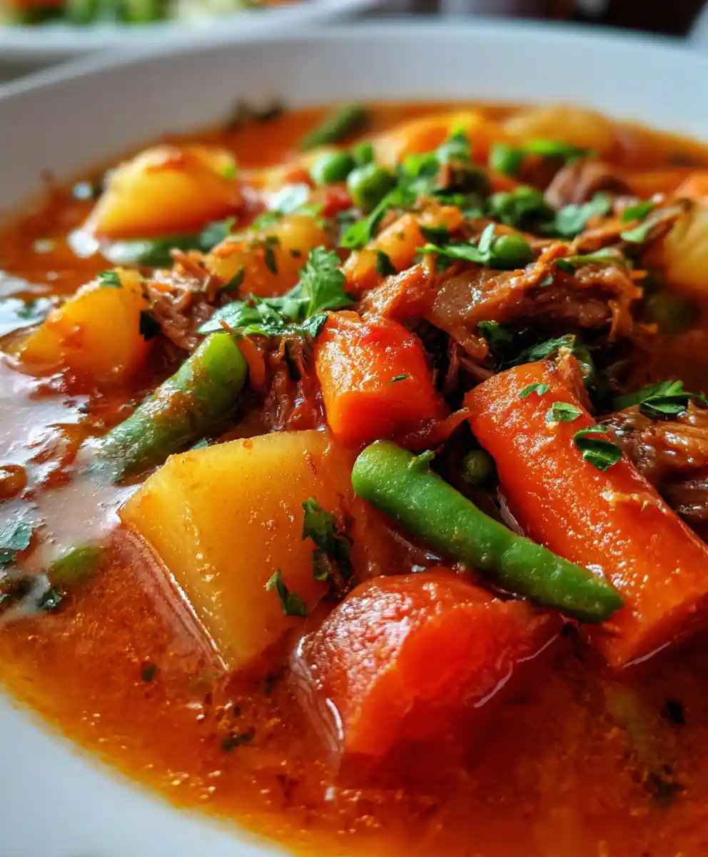 hamburger stew recipe with Bright Tomato Chunks