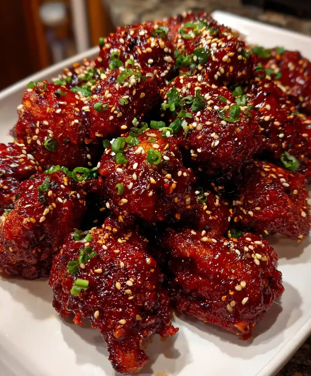 korean fried chicken recipe Gochujang Red Glaze