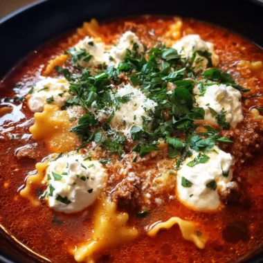Lasagne Soup Recipe Tomato Broth With Ricotta Basil Dollops 1761428313.3583255