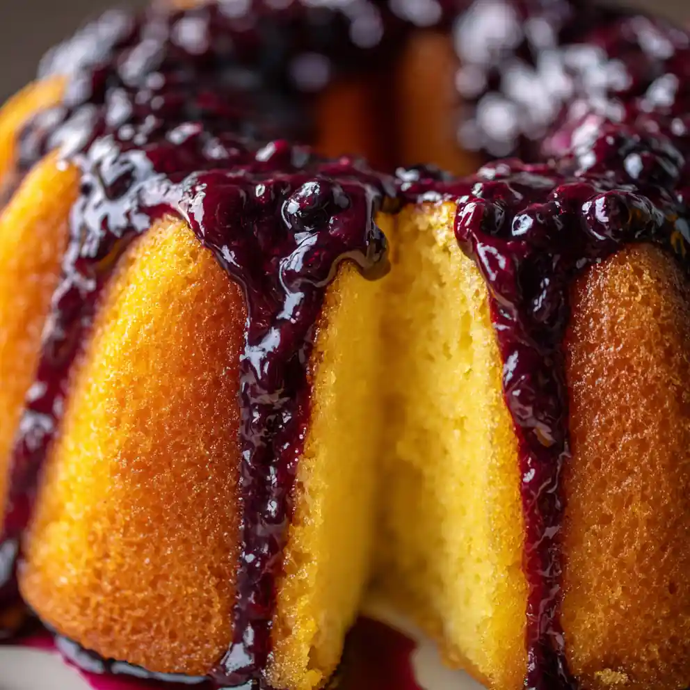 lemon bundt cake recipe Blueberry Glaze Waterfall