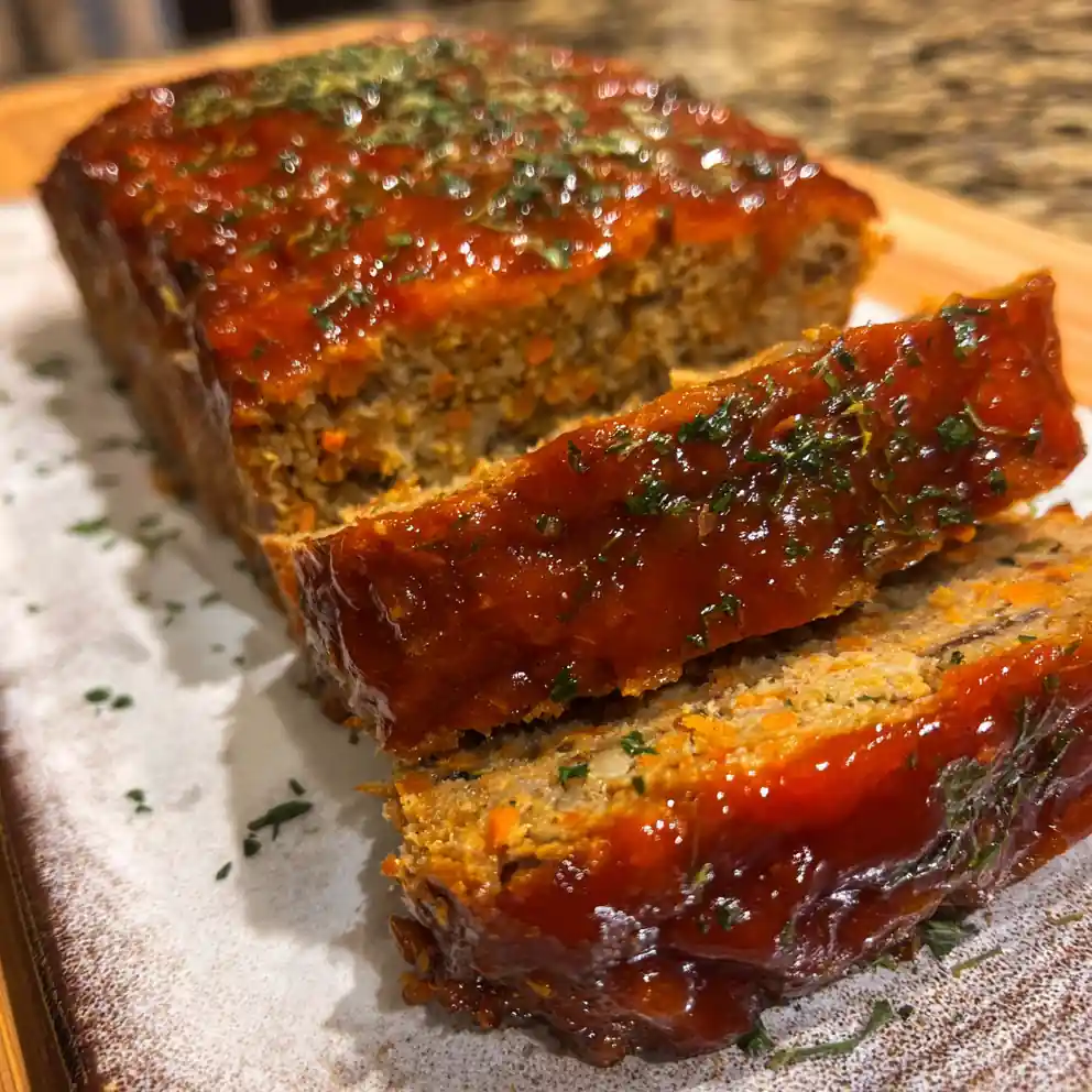 lentil loaf recipe Tomato Glaze Brick Red
