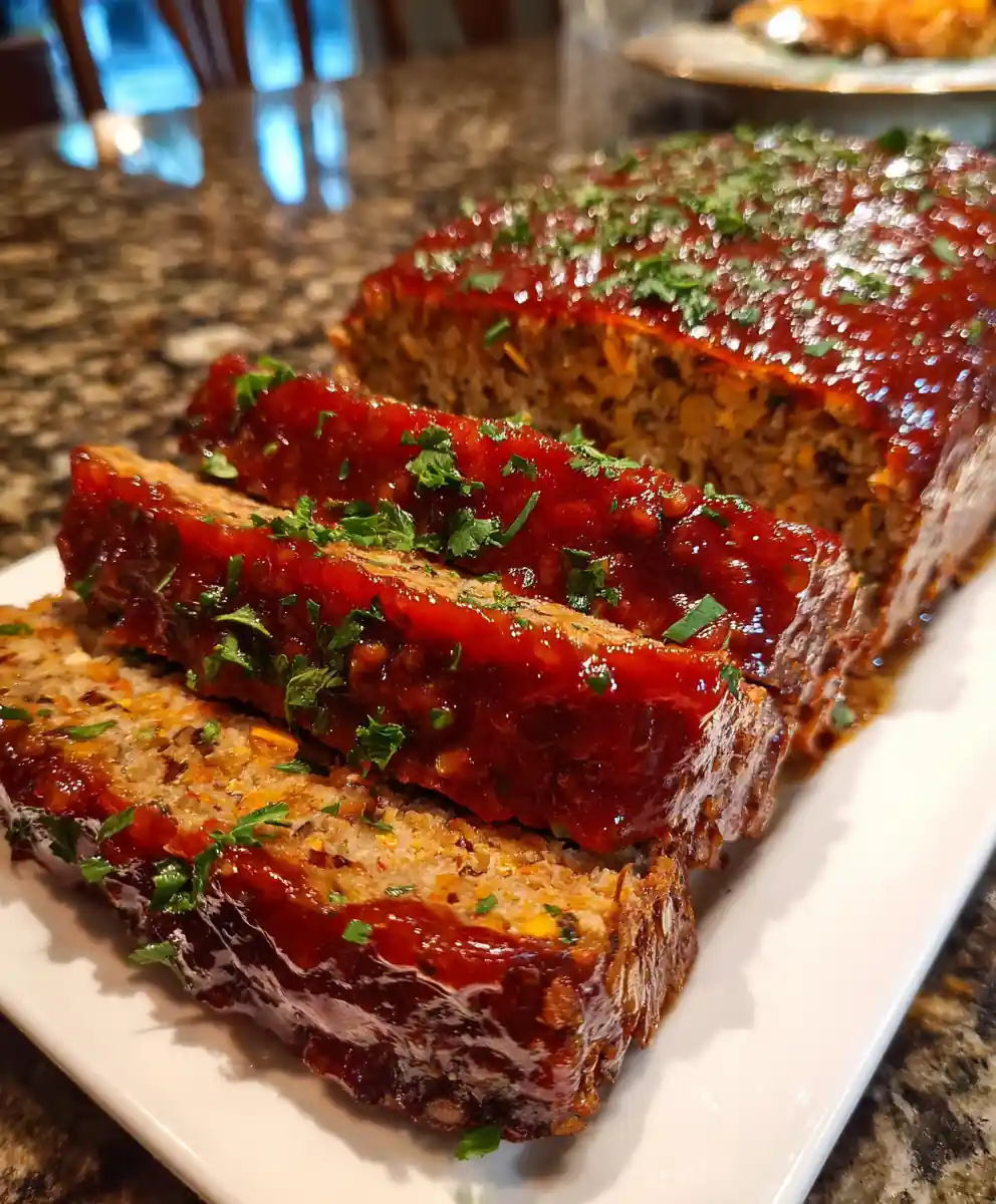 lentil loaf recipe Tomato Glaze Brick Red