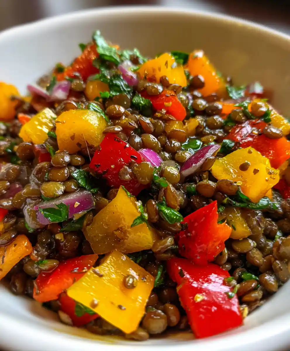 lentil salad recipe Roasted Pepper Confetti