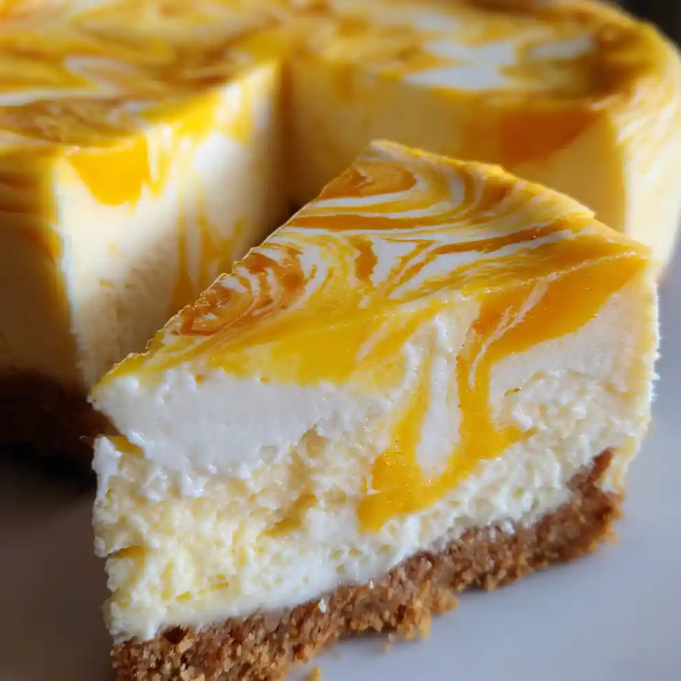 mango cheesecake recipe Marbled Mango Gold