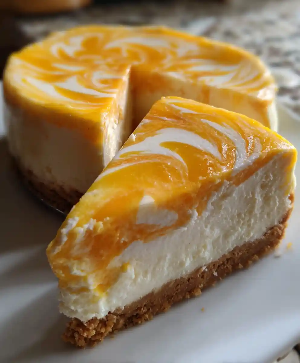 mango cheesecake recipe Marbled Mango Gold