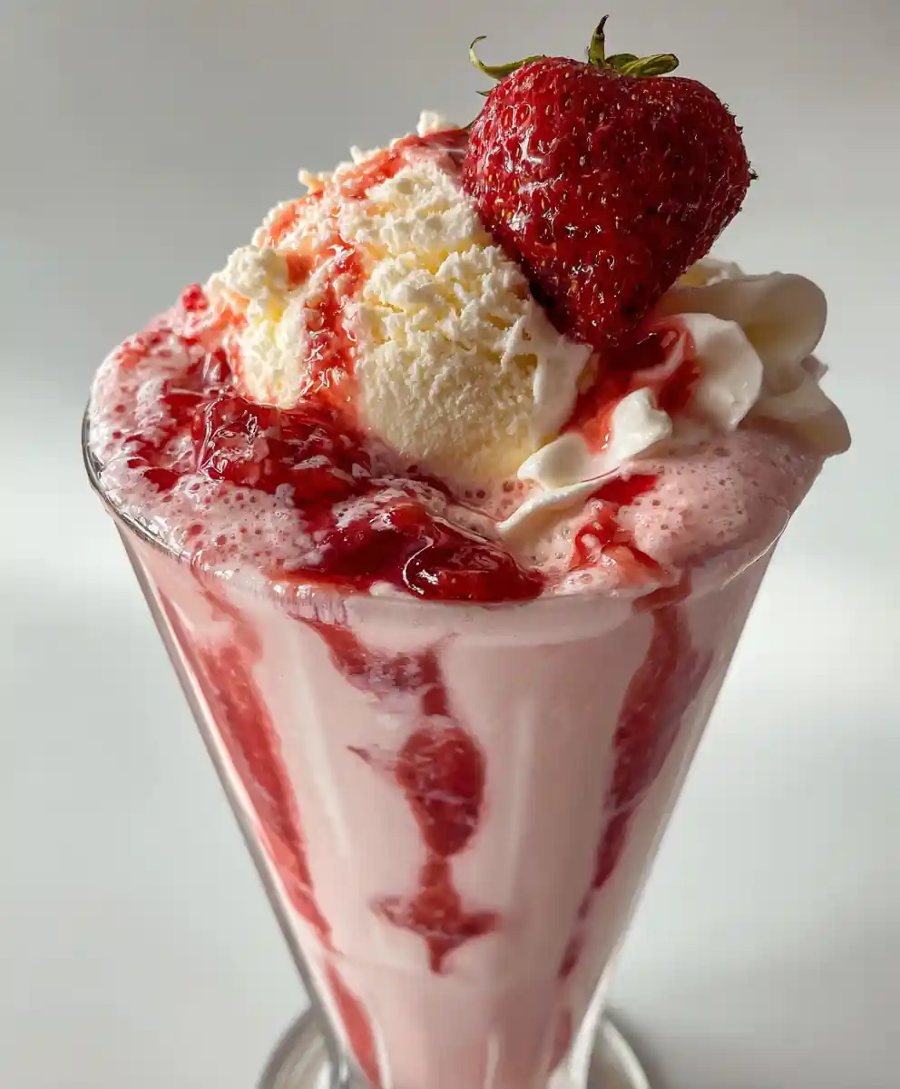 milkshake recipe Strawberry Ribbon Glass