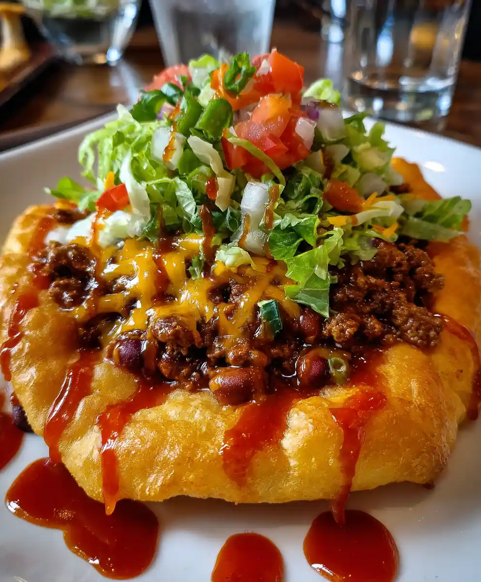 navajo taco recipe Red Chile Drizzle