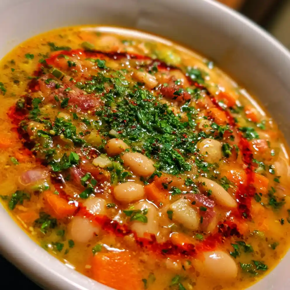navy bean soup recipe Paprika Oil And Parsley Gremolata